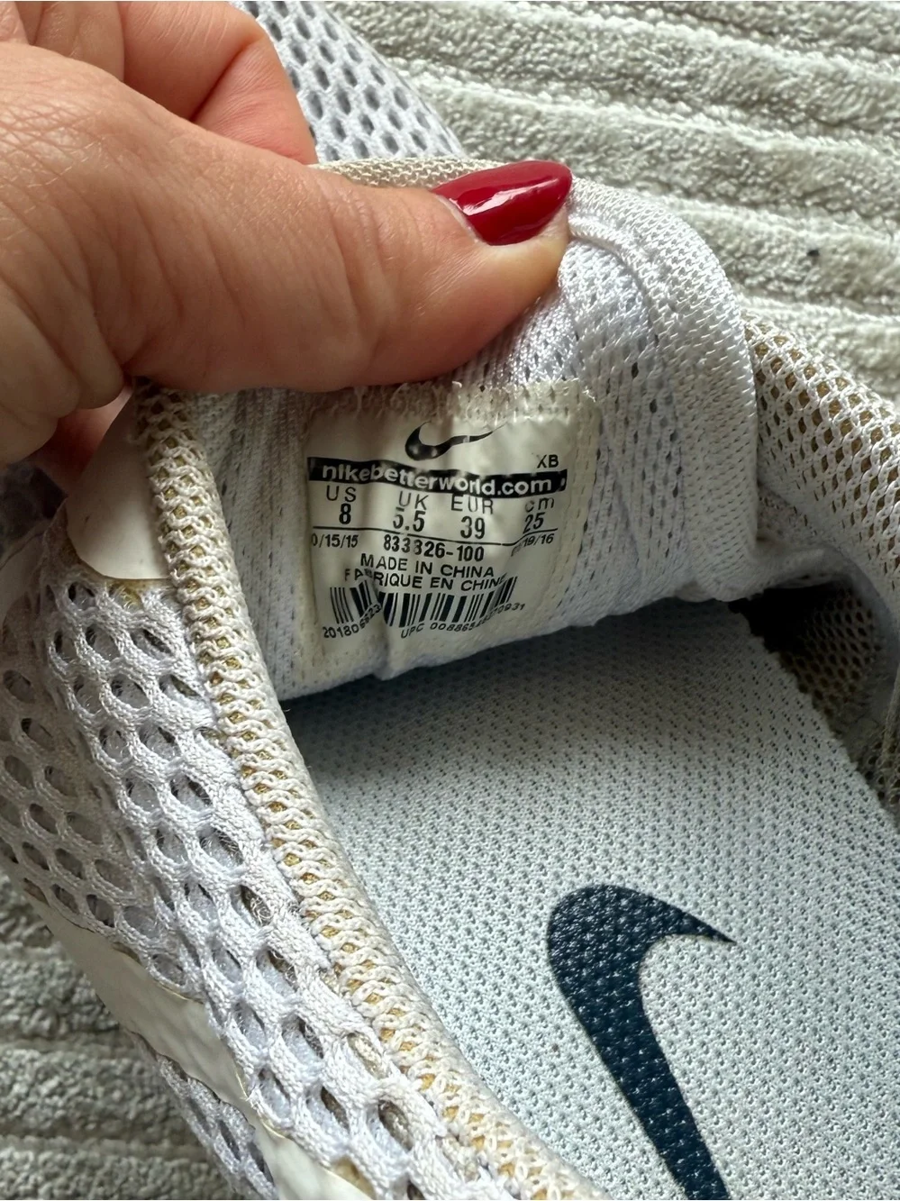 Nike White Mesh Athletic Sneakers